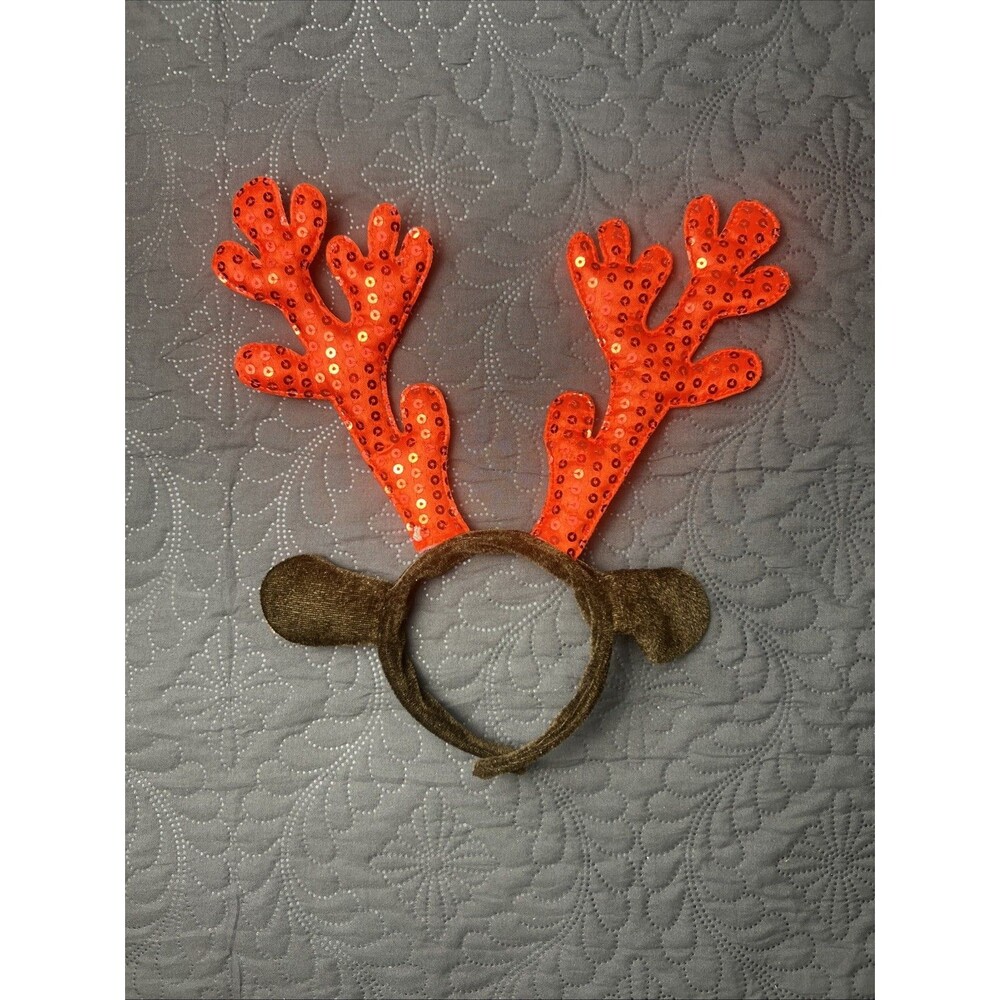 Christmas House Reindeer Headband Red W/Sequins for Children Holiday Accessories